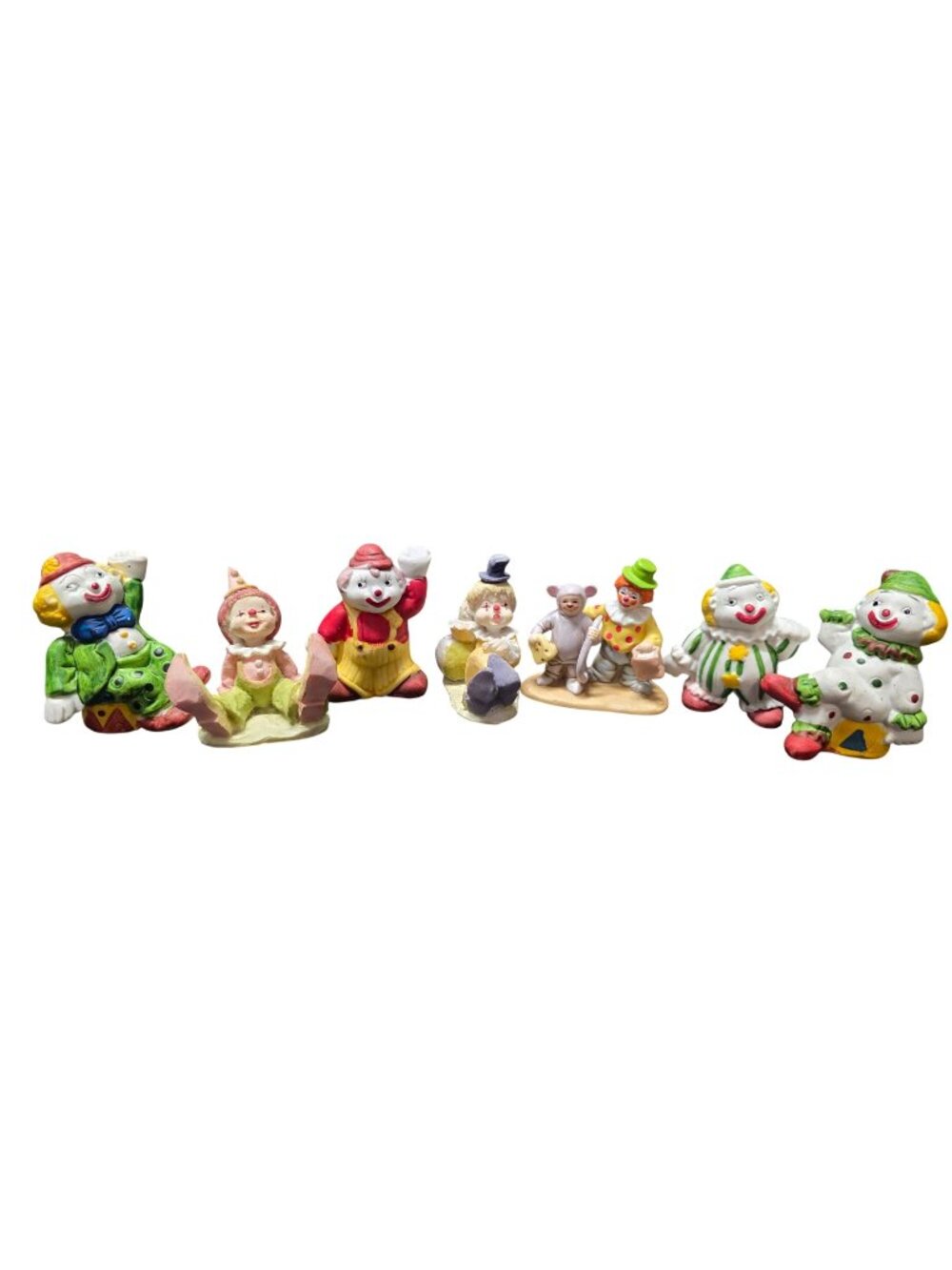 Whimsical Collection Of Vintage Clown Figurines Lot
